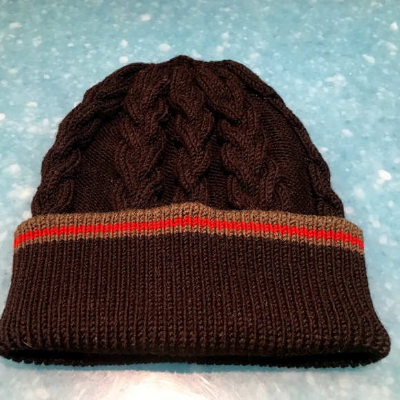 Gucci Other - 🖤 Gucci cable knit hat, black, grey, red NWOT